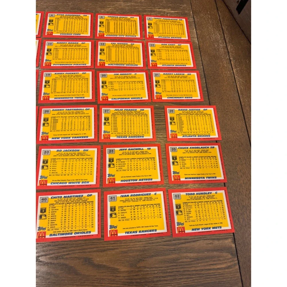 1992 Topps McDonald's Baseball's Best Complete 44 Card Set Barry Bonds Ripken